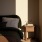bed and side table